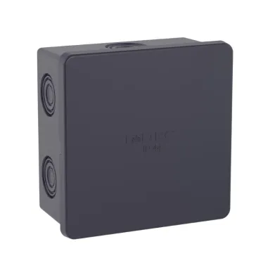 Коробка ответвит. с 6 кабельными вводами д.20мм, IP44, 80х80х40мм, черная