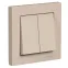 ATLASDESIGN выключатель двухклавишный, сх.5, 10АХ, в сборе, ПЕСОЧНЫЙ