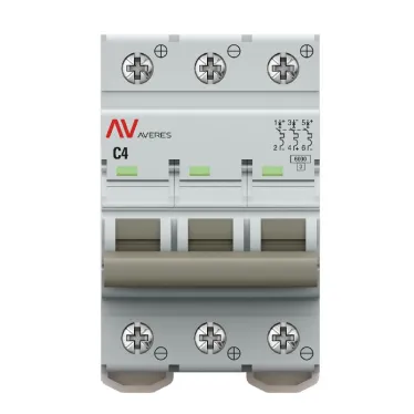 Выключатель автоматический AV-6 DC 3P 4A (C) 6kA AVERES