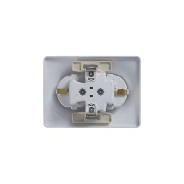 GLOSSA Розетка двойная с заземлением со шторками в сборе белая