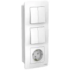 BLANCA скрытой установки блок: розет з/к шт 16А, 250В+выкл 2кл. выкл 2кл.белый