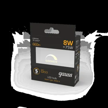 Лампа светодиодная LED 8 Вт 660 лм 3000К таблетка теплый GX53 AC 220В диммируемая Black Gauss