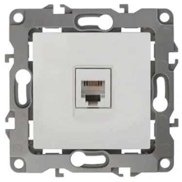 Розетка телефонная RJ11, Эра12, слоновая кость, 12-3105-02