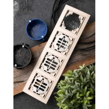 Рамка четырехместная горизонтальная бежевый Минск