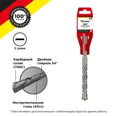 Бур по бетону 16x160x100 мм SDS PLUS