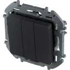 Выключатель трехклавишный INSPIRIA 10 AX 250 В~ антрацит