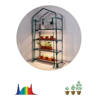 Теплица FITO-House - 4 со светильниками в комплекте 4 яруса 1250х690х300 мм