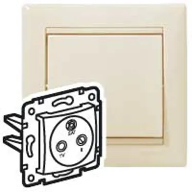 VALENA Розетка телевизионная TV-FM-SAT звезда в рамку слоновая кость