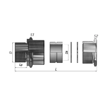 Ввод кабельный Ех ВКВ2-НС-G1 1/4-33 1Ex db e II Gb X ГОФРОМАТИК
