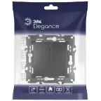 Выключатель двойной, 10АХ-250В, Эра Elegance, антрацит,14-1104-05