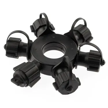 Разветвитель ERAPS-OR для гирлянд IP65 круговой 6 гнезд черный