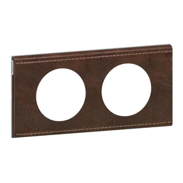 Рамка, двухпостовая, коричневая текстурная кожа