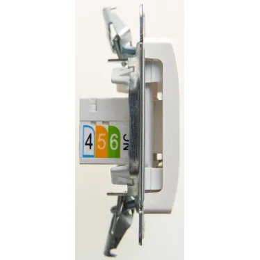 GLOSSA Розетка двойная RJ11+RJ45 категория 5E перламутр в рамку