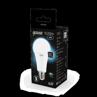 Лампа светодиодная LED 16 Вт 1520 лм 4100К А60 груша нейтральный E27 AC 220В Black Gauss