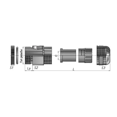 Ввод кабельный ВКД-ЛР-М12-8 IP68