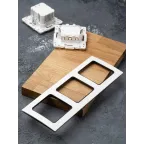 Стокгольм Рамка 3-местная белая с линией цвета черный