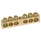 Шина NO-122-13 PEN земля-ноль 6х9мм 6/1 латунная с креплениями по центру