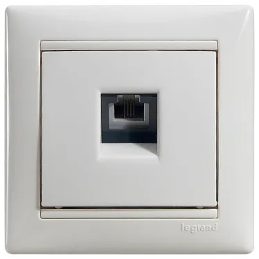 VALENA Розетка телефонная RJ11х1 в рамку белая