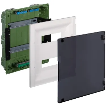 Щит распределительный встраиваемый ЩРв Practibox3 2х12м земля+нейтраль прозрачная дверь