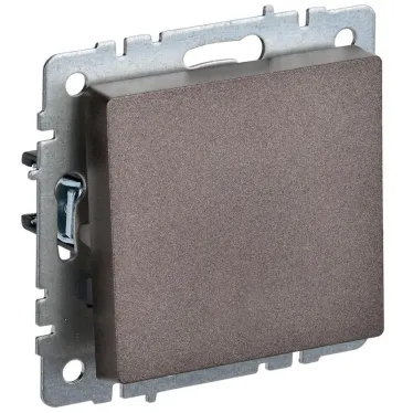 BRITE Выключатель одноклавишный самовозвратный 10А ВС10-1-4-БрТБ темная бронза