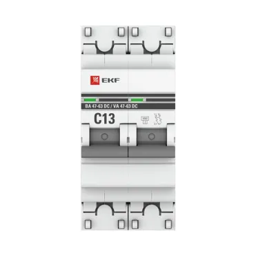 Автоматический выключатель 2P 13А (C) 6кА ВА 47-63 DC EKF PROxima