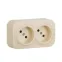 Quteo розетка двойная без заземления без шторок - 16 A - 250 В IP 20 - Слоновая кость