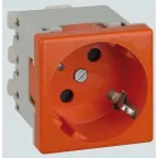 Connect Розетка с заземлением 16А 250В 45х45мм безвинтовые клеммы SC красный