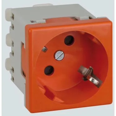 Connect Розетка с заземлением 16А 250В 45х45мм безвинтовые клеммы SC красный