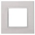 Рамка на 1 пост, металл, Эра Elegance, алюминий+алюм, 14-5201-03