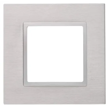 Рамка на 1 пост, металл, Эра Elegance, алюминий+алюм, 14-5201-03