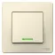 BLANCA скрытой установки одноклавишный выключатель (cх.1) с подсветкой, 10A, 250B, молочный