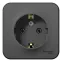 BLANCA розетка наружная с заземлением без шторок, 16А, 250В, антрацит