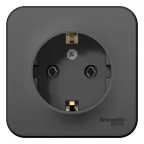BLANCA розетка наружная с заземлением без шторок, 16А, 250В, антрацит