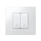 Кнопка клавишная свет узкая, 10А 250В, S27 белый