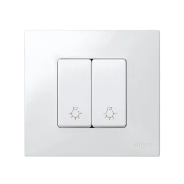 Кнопка клавишная свет узкая, 10А 250В, S27 белый