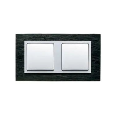 Рамка на 2 поста, S82N, сланец - алюминий (композит)