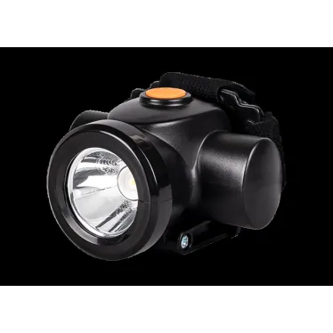 Фонарь налобный 1Вт 80Лм ABS-пластик нейлон 2 режима работы 4 часа работы в ярком режиме заряд адаптер 220В в комплекте IP54