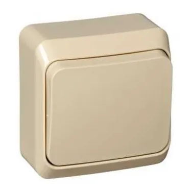 ЭТЮД Выключатель кнопочный наружный бежевый