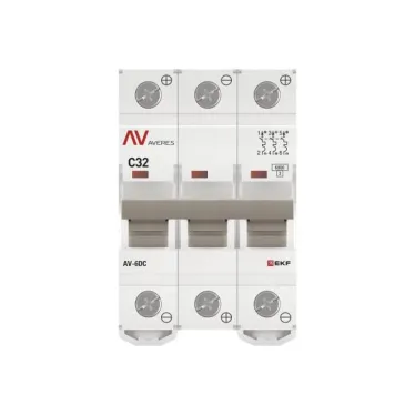 Выключатель автоматический AV-6 DC 3P 32A (C) 6kA AVERES