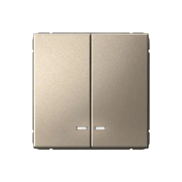 ARTGALLERY 2-клавишный выключатель с подсветкой, сх.5а, 10АХ, механизм, шампань