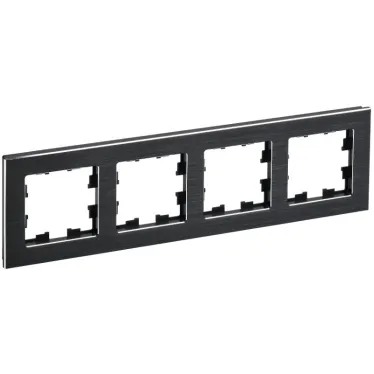 BRITE Рамка 4 поста РУ-4-1-БрЧ металл черный