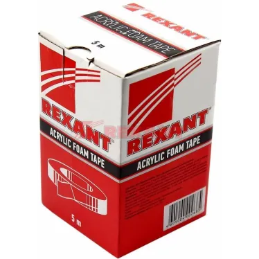 Двухсторонний скотч, серый, на HBA акриловой основе, 12 мм, ролик 5 м