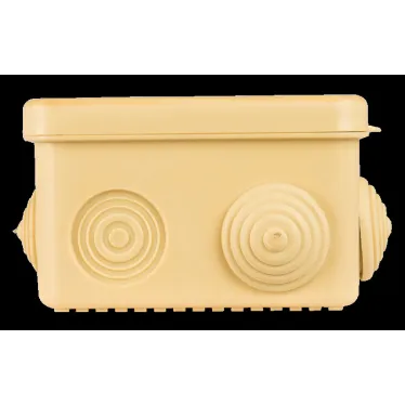 Коробка распаячная КМР-030-031 с крышкой (83х83х54) 7 мембранных вводов светлое дерево IP54 PROxima