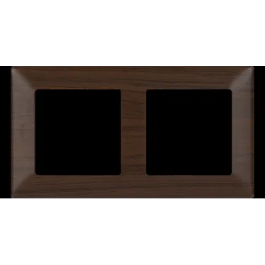 Valena LIFE Рамка 2 поста темное дерево универсальная