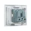 Розетка 45х45 (2 модуля), с заземлением, белая, пря мая