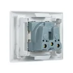 Розетка 45х45 (2 модуля), с заземлением, белая, пря мая