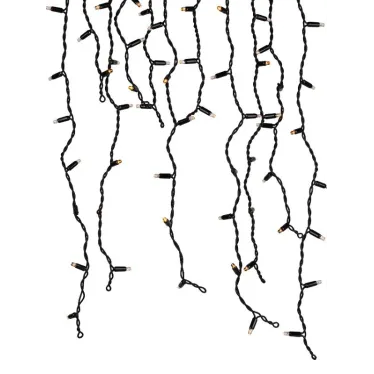 Гирлянда 100LED Бахрома 2м*0,7м, желтый свет, черн. каучук, 220В, IP65 ERAPS-BZ1