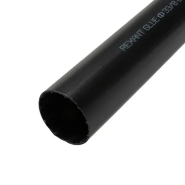 Термоусаживаемая трубка клеевая 33,0 8,0 мм, (3-4-1), черная, REXANT