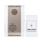 Звонок беспроводной на батарейках 003 (белый-серый 36 мелодий с индикацией 2х1.5В АA дистанция 80м) Basic