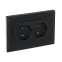 FORTE@PIANO Розетка 2-местная без заземления без защитных шторок безвинтовое крепление 10А FP126 черный IEK